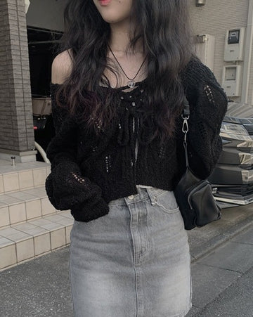 Rollin Ribbon Strap Cardigan